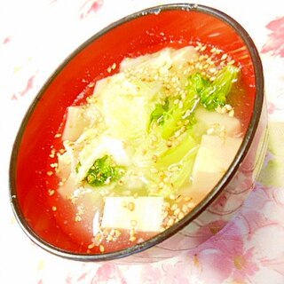 ❤高野豆腐と白菜とブロッコリーのスープ❤